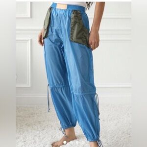 NWT Urban Outfitters Out from Under Devon Balloon Parachute Pants | Blue | XS
